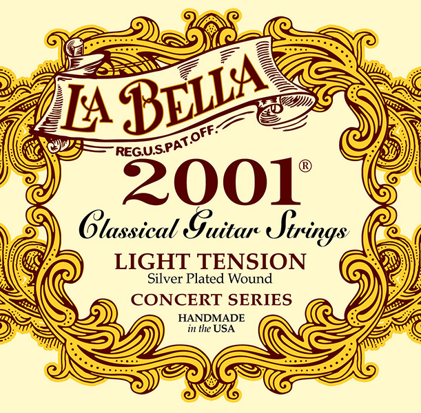 картинка   струн для классической гитары, слабое натяжение, посеребренные, La Bella 2001L Light Комплект от магазина 7 Нот Уральск
