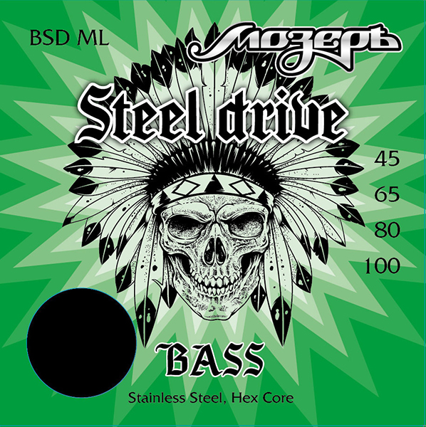 картинка  Комплект струн для бас-гитары, сталь, 45-100, Мозеръ BSD-ML Steel Drive от магазина 7 Нот Уральск