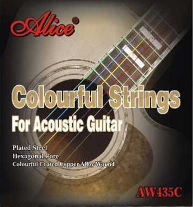 картинка Комплект струн для акустической гитары, цветные, медь, 11-52 Alice от магазина 7 Нот Уральск