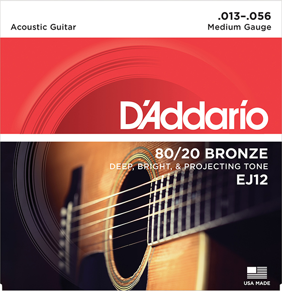 картинка  Струны для акустической гитары бронза   13-56 D`Addario EJ12  от магазина 7 Нот Уральск