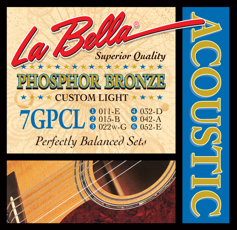картинка  Комплект струн для акустической гитары 11-52 La Bella 7GPCL  от магазина 7 Нот Уральск
