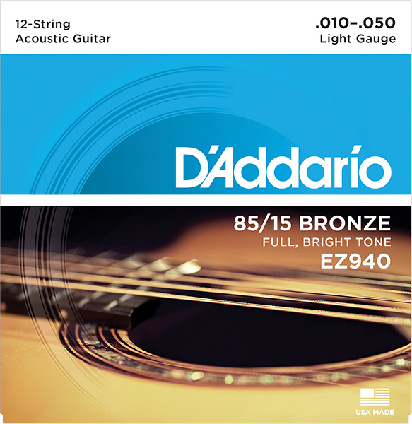 картинка Струны для 12-струнной акустической гитары Light 10-50 D`Addario от магазина 7 Нот Уральск