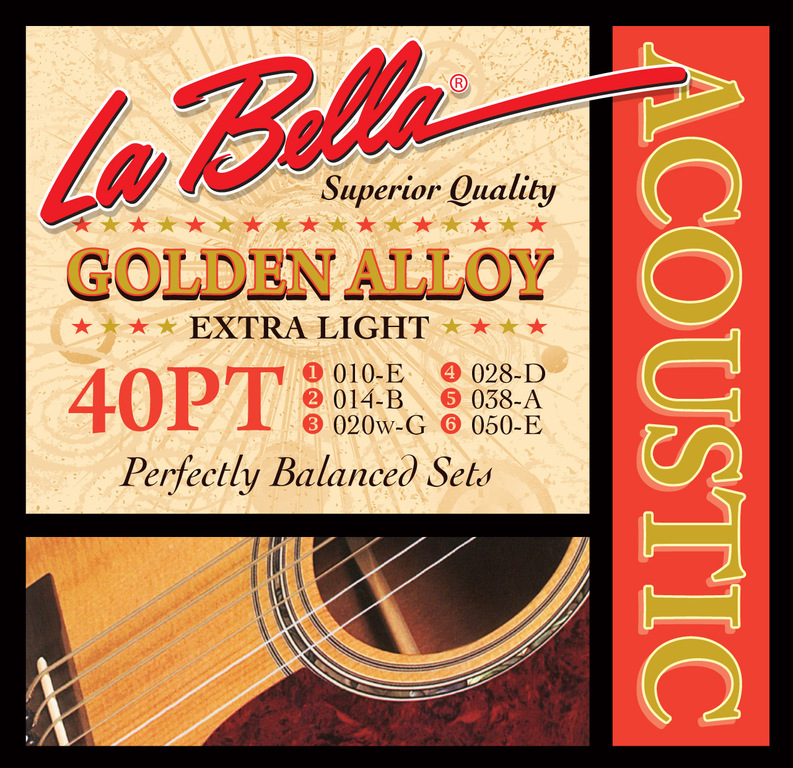 картинка  Комплект струн для акустической гитары 10-50 La Bella 40PT  от магазина 7 Нот Уральск