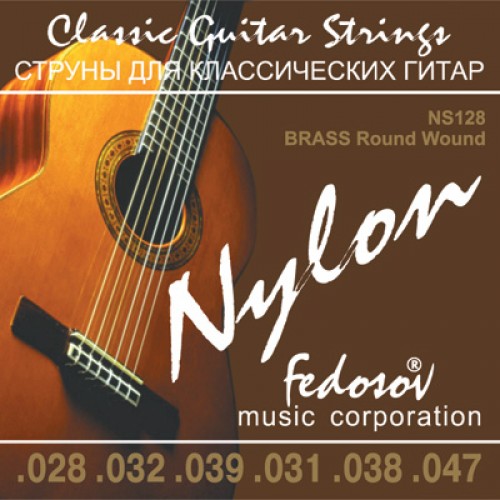 картинка   Комплект струн для классической гитары, нейлон/латунь, 28-47, Fedosov NS128 Brass Round Wound от магазина 7 Нот Уральск
