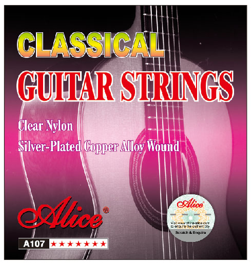 картинка   Комплект струн для классической гитары, нейлон, посеребренные, Alice AC107-N от магазина 7 Нот Уральск