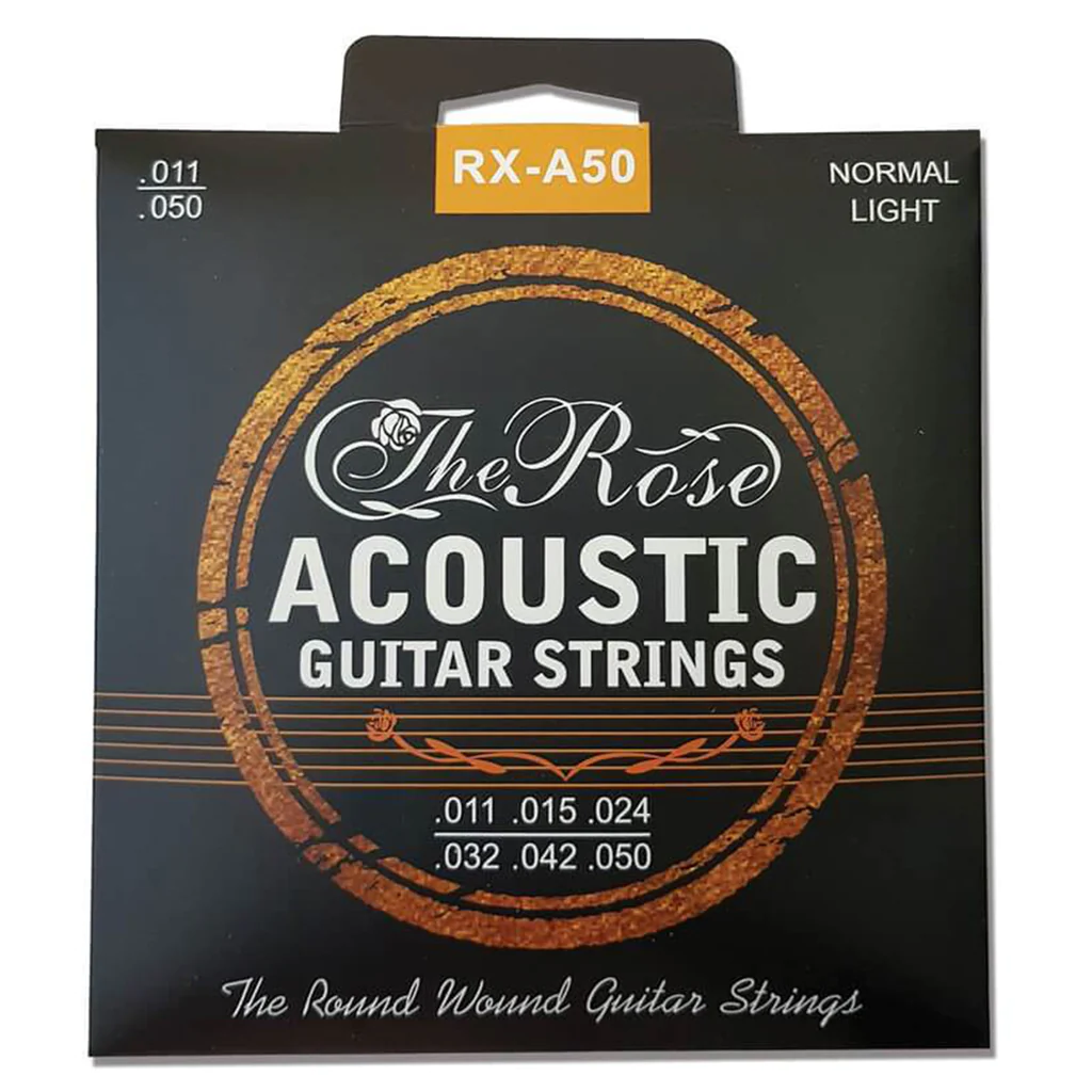 картинка комплект струн для акустической гитары, The Rose RX-A30, фосфорная бронза 11-50 от магазина 7 Нот Уральск